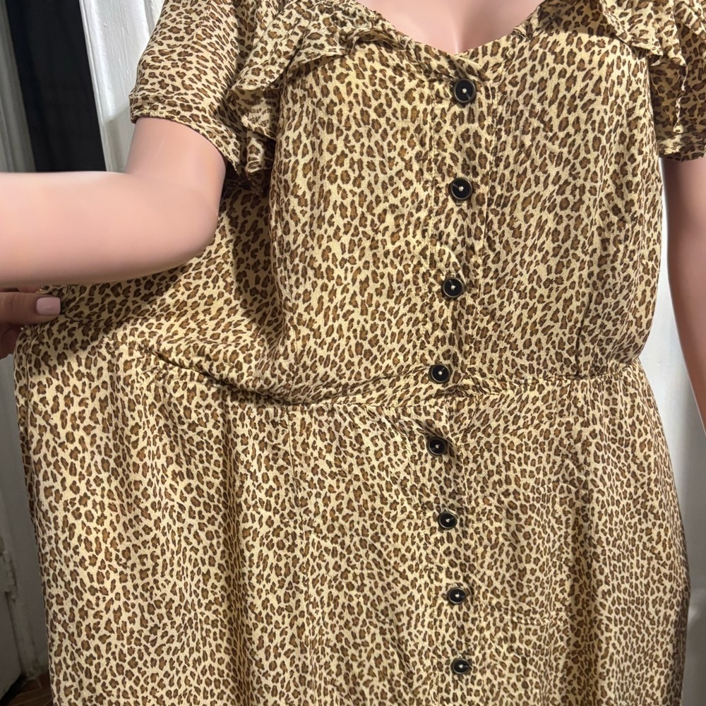 ANTHROPOLOGIE Women’s Bolano Leopard Print Midi Dress - Picture 9 of 16